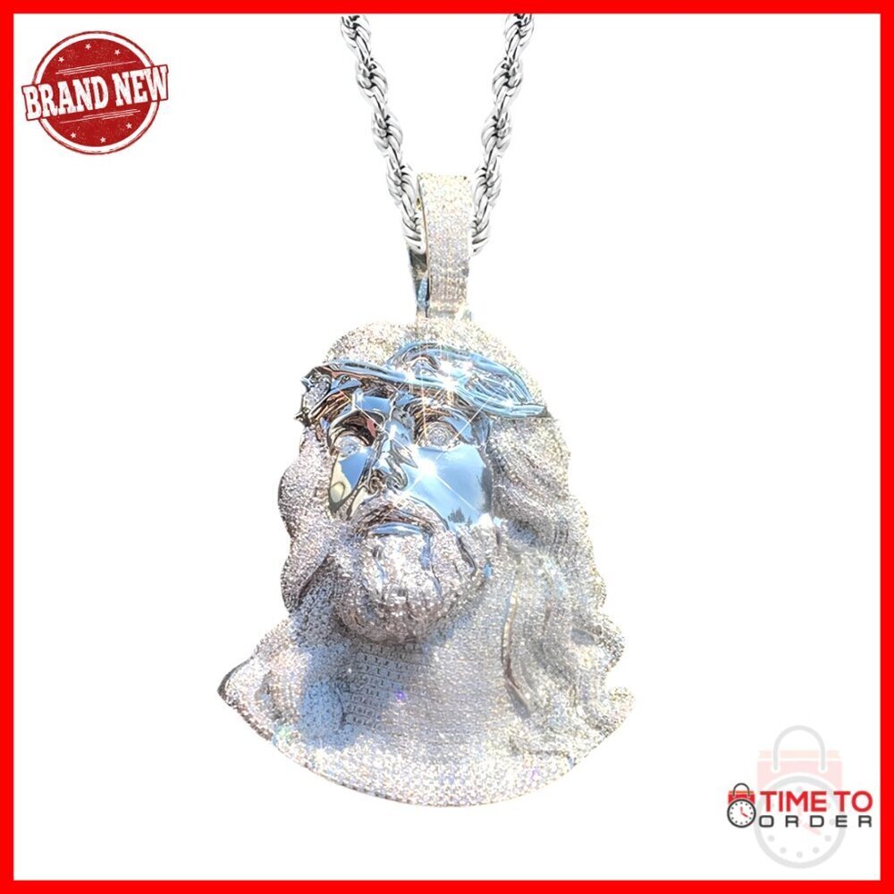 14K Gold Filled Iced Out Jesus Pendant Necklace Hip Hop Jewelry